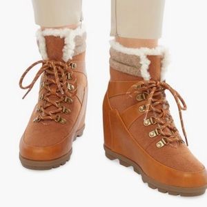 Kamryn cognac hidden wedge bootie